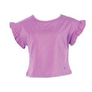 Purple short-sleeved blouse for girls