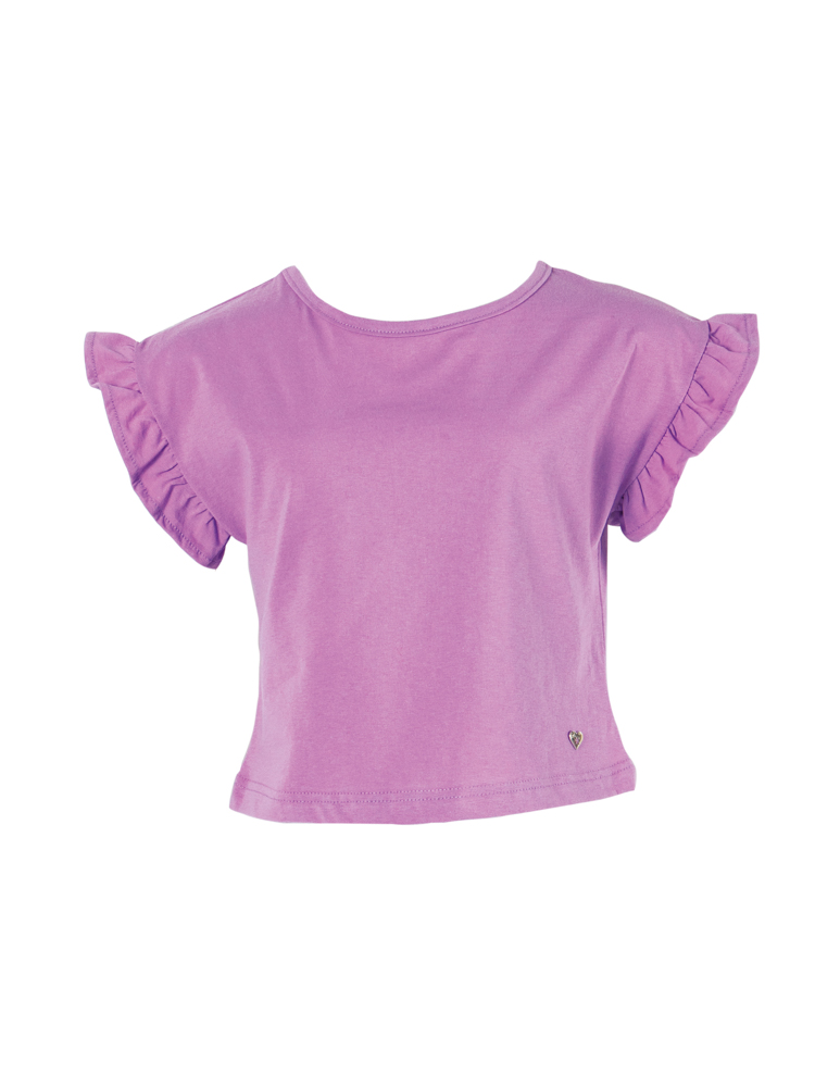 Purple short-sleeved blouse for girls