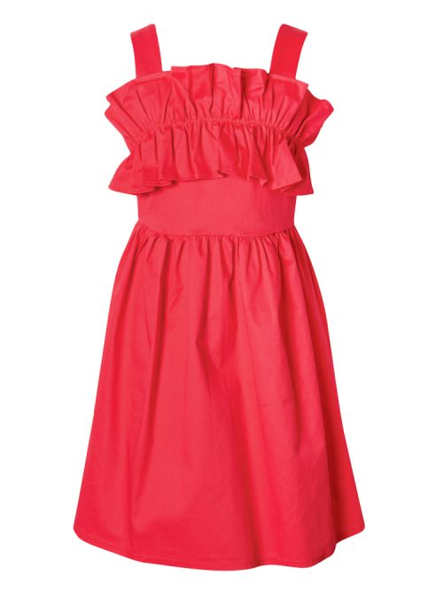 Bright fuchsia strapless dress for girls