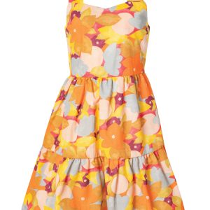 Φόρεμα κοριτσιών floral πορτοκαλί