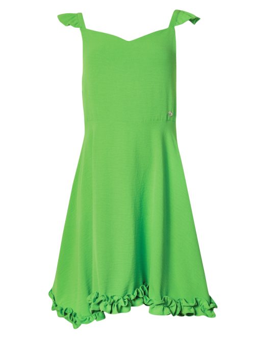 Dress in acid green color with straps