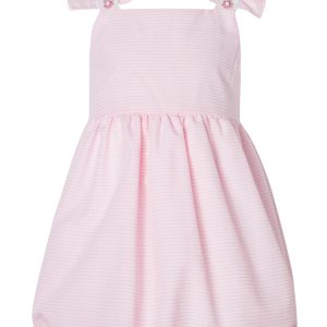 Pink striped sleeveless dress for girls