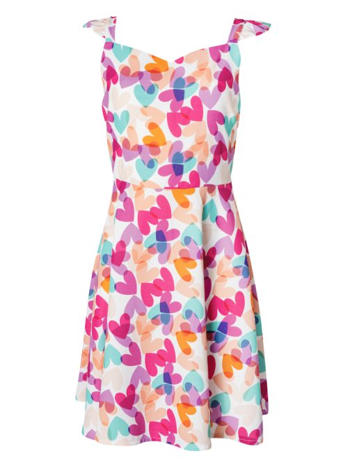 Dress with straps and colorful hearts
