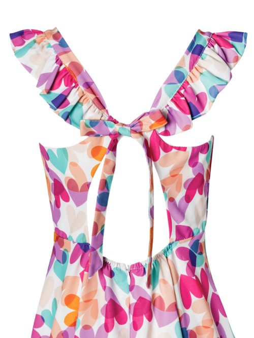 Dress with straps and colorful hearts