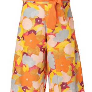 Short floral orange pants