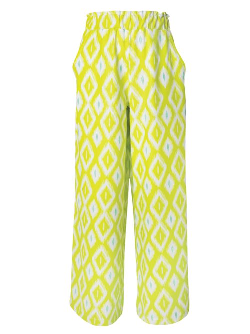 Girls' pants in light green print