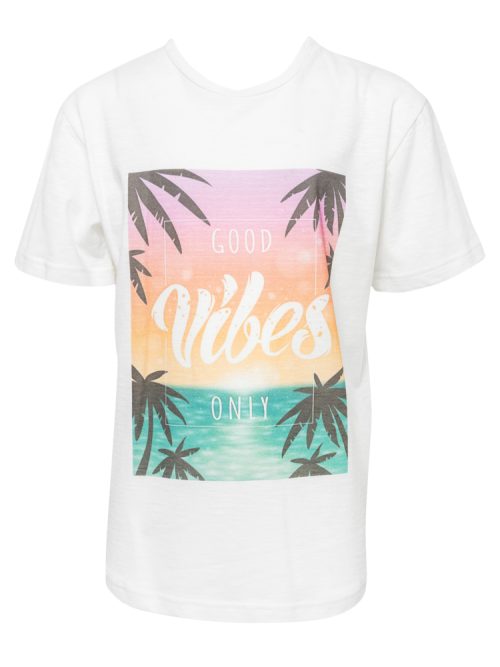 T-shirt for boys white good vibes