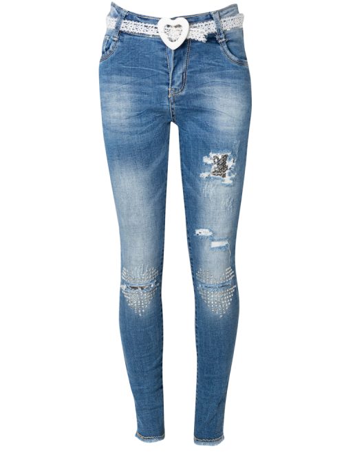 Girls jeans blue with sequins