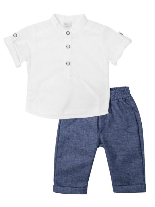 Set baby boy shirt and pants blue