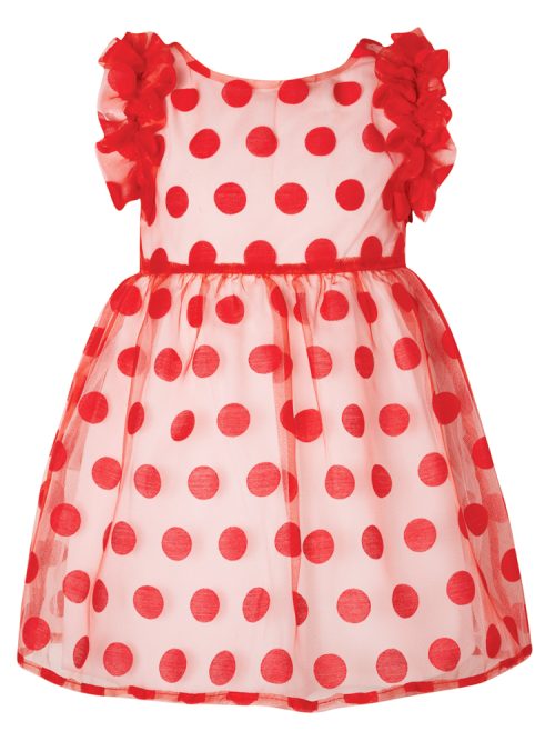 Red polka dot dress