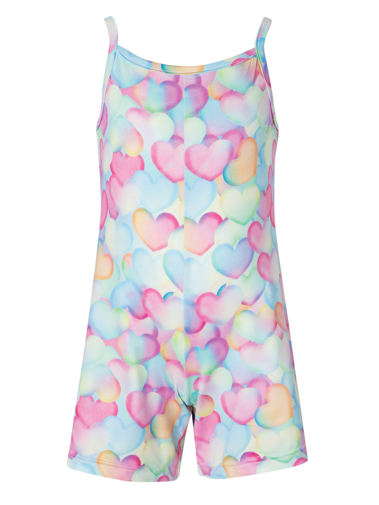 Girls sleeveless jumpsuit with hearts