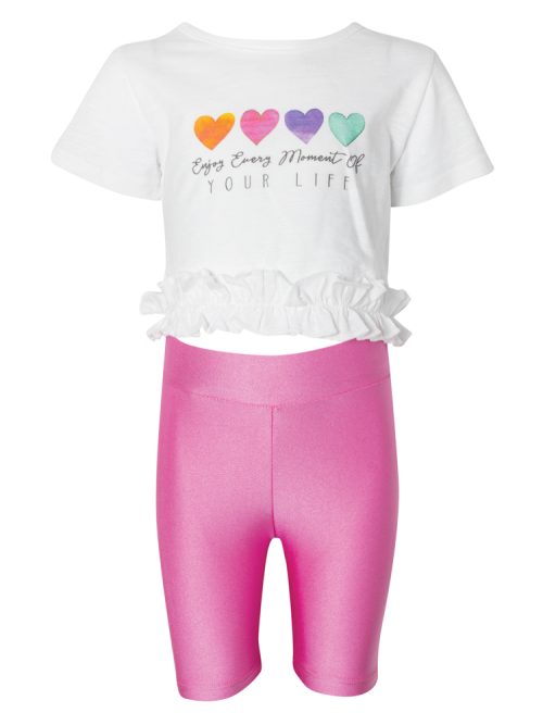 Girl's mako t-shirt set with lycra short leggings